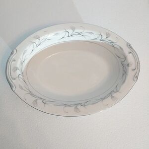 Vintage Harmony House Platinum Garland 11" Oval Serving Bowl Dish Fine China